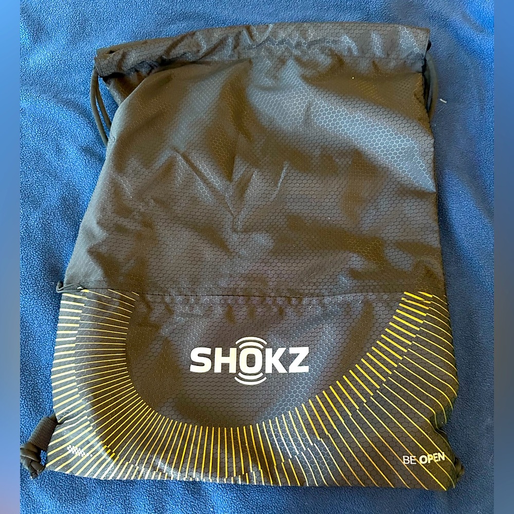 Shokz Black Drawstring Backpack Bag